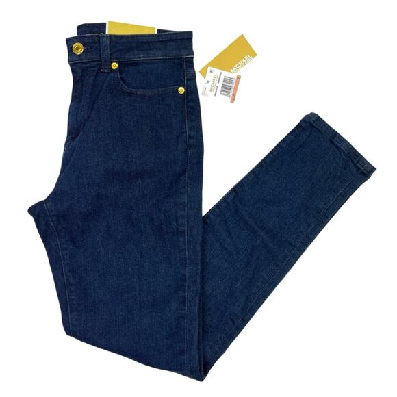 Michael Kors Straight Skinny Leg Denim Jeans dark rinse wash - 2 - Picture 2 of 11